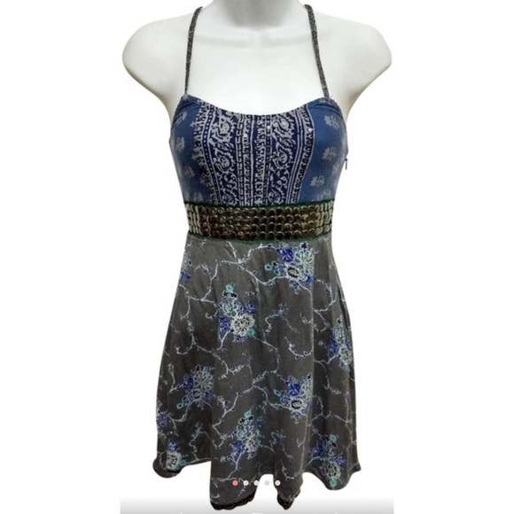 Free People Dresses & Skirts - Free people blue and grey dress